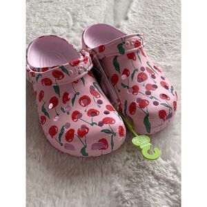 Crocs Classic Fresh Fruits Cherry Cherries Pink Clog 211008-6ZW Women’s Sz 8 NEW